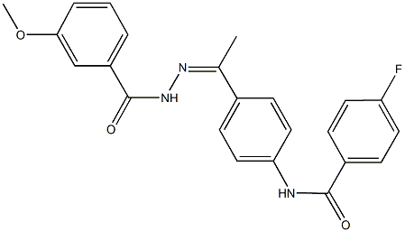 4-fluoro-N-{4-[N-(3-methoxybenzoyl)ethanehydrazonoyl]phenyl}benzamide Struktur