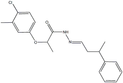 2-(4-chloro-3-methylphenoxy)-N'-(3-phenylbutylidene)propanohydrazide Struktur