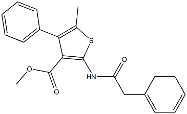 methyl 5-methyl-4-phenyl-2-[(phenylacetyl)amino]thiophene-3-carboxylate Struktur