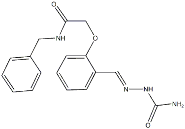 2-{2-[2-(aminocarbonyl)carbohydrazonoyl]phenoxy}-N-benzylacetamide Struktur