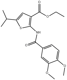 ethyl 2-[(3,4-dimethoxybenzoyl)amino]-5-isopropyl-3-thiophenecarboxylate Struktur