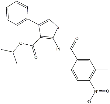 isopropyl 2-({4-nitro-3-methylbenzoyl}amino)-4-phenyl-3-thiophenecarboxylate Struktur