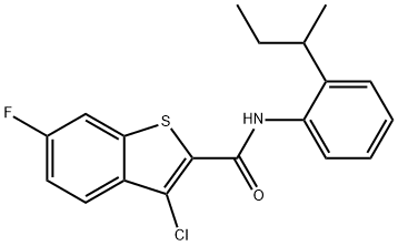 N-(2-sec-butylphenyl)-3-chloro-6-fluoro-1-benzothiophene-2-carboxamide Struktur