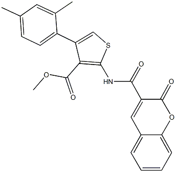 methyl 4-(2,4-dimethylphenyl)-2-{[(2-oxo-2H-chromen-3-yl)carbonyl]amino}-3-thiophenecarboxylate Struktur