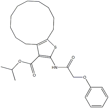 isopropyl 2-[(phenoxyacetyl)amino]-4,5,6,7,8,9,10,11,12,13-decahydrocyclododeca[b]thiophene-3-carboxylate Struktur