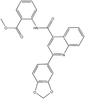 methyl 2-({[2-(1,3-benzodioxol-5-yl)-4-quinolinyl]carbonyl}amino)benzoate Struktur