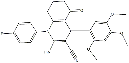 2-amino-1-(4-fluorophenyl)-5-oxo-4-(2,4,5-trimethoxyphenyl)-1,4,5,6,7,8-hexahydro-3-quinolinecarbonitrile Struktur