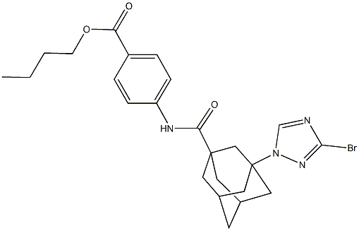 butyl 4-({[3-(3-bromo-1H-1,2,4-triazol-1-yl)-1-adamantyl]carbonyl}amino)benzoate Struktur