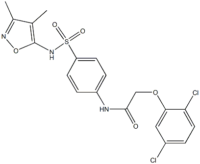 2-(2,5-dichlorophenoxy)-N-(4-{[(3,4-dimethyl-5-isoxazolyl)amino]sulfonyl}phenyl)acetamide Struktur