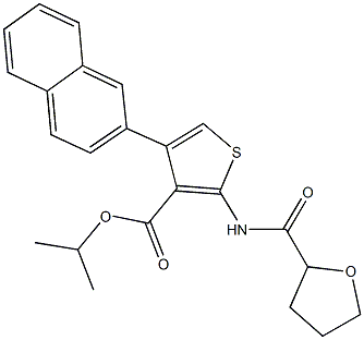 isopropyl 4-(2-naphthyl)-2-[(tetrahydro-2-furanylcarbonyl)amino]-3-thiophenecarboxylate Struktur