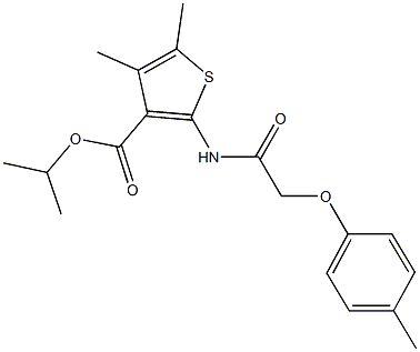 isopropyl 4,5-dimethyl-2-{[(4-methylphenoxy)acetyl]amino}-3-thiophenecarboxylate Struktur