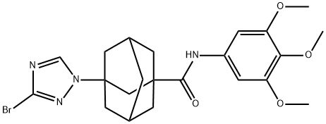 3-(3-bromo-1H-1,2,4-triazol-1-yl)-N-(3,4,5-trimethoxyphenyl)-1-adamantanecarboxamide Struktur