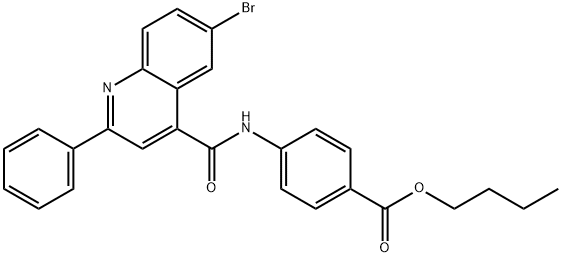 butyl 4-{[(6-bromo-2-phenyl-4-quinolinyl)carbonyl]amino}benzoate Struktur