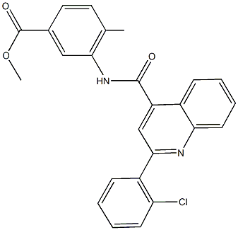 methyl 3-({[2-(2-chlorophenyl)-4-quinolinyl]carbonyl}amino)-4-methylbenzoate Struktur