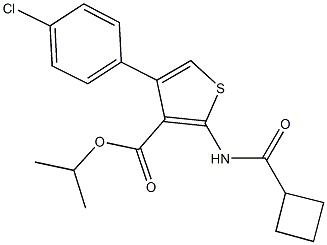 isopropyl 4-(4-chlorophenyl)-2-[(cyclobutylcarbonyl)amino]thiophene-3-carboxylate Struktur