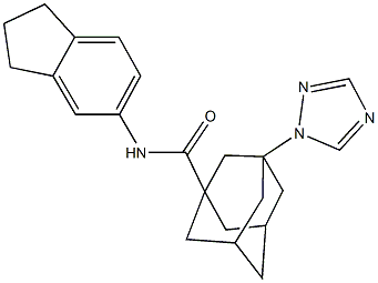 N-(2,3-dihydro-1H-inden-5-yl)-3-(1H-1,2,4-triazol-1-yl)-1-adamantanecarboxamide Struktur