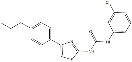 N-(3-chlorophenyl)-N'-[4-(4-propylphenyl)-1,3-thiazol-2-yl]urea Struktur