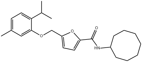 N-cyclooctyl-5-[(2-isopropyl-5-methylphenoxy)methyl]-2-furamide Struktur