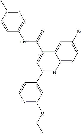 6-bromo-2-(3-ethoxyphenyl)-N-(4-methylphenyl)-4-quinolinecarboxamide Struktur