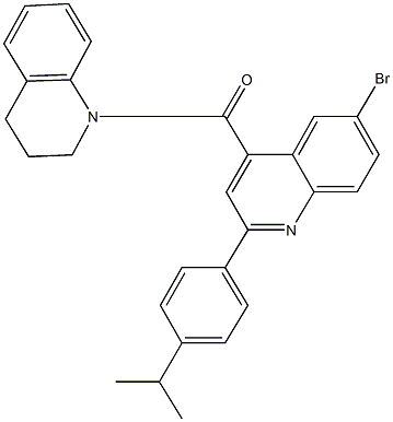 1-{[6-bromo-2-(4-isopropylphenyl)-4-quinolinyl]carbonyl}-1,2,3,4-tetrahydroquinoline Struktur