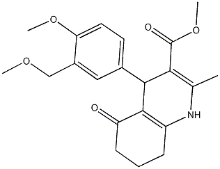 methyl 4-[4-methoxy-3-(methoxymethyl)phenyl]-2-methyl-5-oxo-1,4,5,6,7,8-hexahydro-3-quinolinecarboxylate Struktur