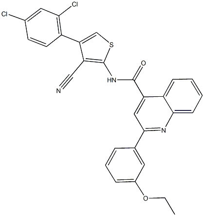 N-[3-cyano-4-(2,4-dichlorophenyl)-2-thienyl]-2-(3-ethoxyphenyl)-4-quinolinecarboxamide Struktur