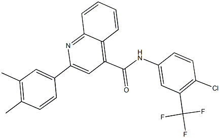 N-[4-chloro-3-(trifluoromethyl)phenyl]-2-(3,4-dimethylphenyl)-4-quinolinecarboxamide Struktur