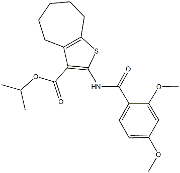 isopropyl 2-[(2,4-dimethoxybenzoyl)amino]-5,6,7,8-tetrahydro-4H-cyclohepta[b]thiophene-3-carboxylate Struktur