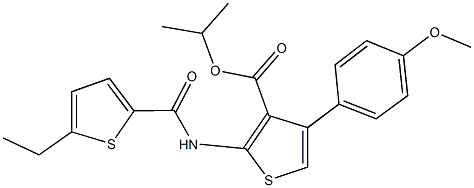 isopropyl 2-{[(5-ethyl-2-thienyl)carbonyl]amino}-4-(4-methoxyphenyl)-3-thiophenecarboxylate Struktur