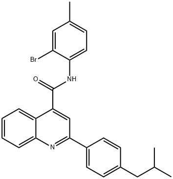 N-(2-bromo-4-methylphenyl)-2-(4-isobutylphenyl)-4-quinolinecarboxamide Struktur