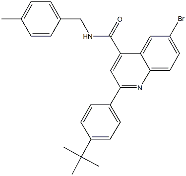 6-bromo-2-(4-tert-butylphenyl)-N-(4-methylbenzyl)-4-quinolinecarboxamide Struktur