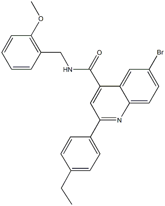 6-bromo-2-(4-ethylphenyl)-N-(2-methoxybenzyl)-4-quinolinecarboxamide Struktur