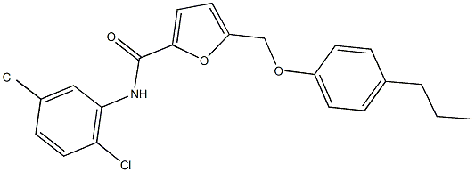 N-(2,5-dichlorophenyl)-5-[(4-propylphenoxy)methyl]-2-furamide Struktur