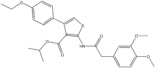 isopropyl 2-{[(3,4-dimethoxyphenyl)acetyl]amino}-4-(4-ethoxyphenyl)-3-thiophenecarboxylate Struktur