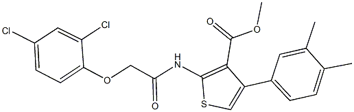 methyl 2-{[(2,4-dichlorophenoxy)acetyl]amino}-4-(3,4-dimethylphenyl)-3-thiophenecarboxylate Struktur