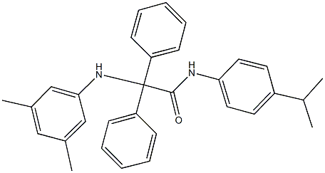 2-(3,5-dimethylanilino)-N-(4-isopropylphenyl)-2,2-diphenylacetamide Struktur