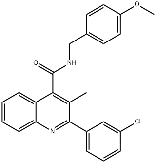 2-(3-chlorophenyl)-N-(4-methoxybenzyl)-3-methyl-4-quinolinecarboxamide Struktur