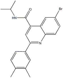 6-bromo-2-(3,4-dimethylphenyl)-N-isopropyl-4-quinolinecarboxamide Struktur