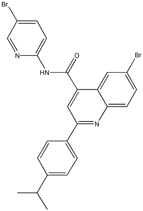 6-bromo-N-(5-bromo-2-pyridinyl)-2-(4-isopropylphenyl)-4-quinolinecarboxamide Struktur