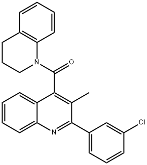 1-{[2-(3-chlorophenyl)-3-methyl-4-quinolinyl]carbonyl}-1,2,3,4-tetrahydroquinoline Struktur