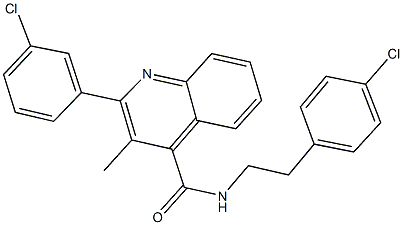 2-(3-chlorophenyl)-N-[2-(4-chlorophenyl)ethyl]-3-methyl-4-quinolinecarboxamide Struktur