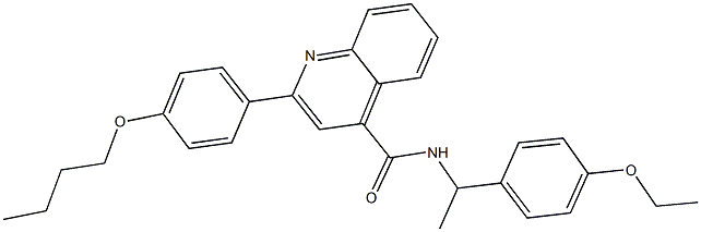 2-(4-butoxyphenyl)-N-[1-(4-ethoxyphenyl)ethyl]-4-quinolinecarboxamide Struktur