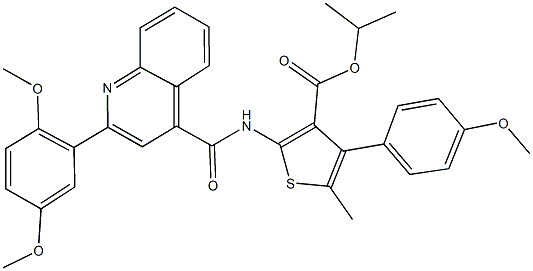 isopropyl 2-({[2-(2,5-dimethoxyphenyl)-4-quinolinyl]carbonyl}amino)-4-(4-methoxyphenyl)-5-methyl-3-thiophenecarboxylate Struktur