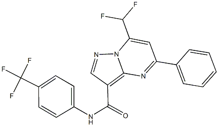 7-(difluoromethyl)-5-phenyl-N-[4-(trifluoromethyl)phenyl]pyrazolo[1,5-a]pyrimidine-3-carboxamide Struktur