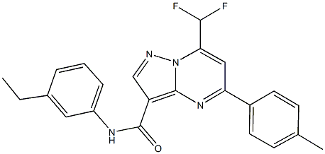 7-(difluoromethyl)-N-(3-ethylphenyl)-5-(4-methylphenyl)pyrazolo[1,5-a]pyrimidine-3-carboxamide Struktur