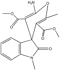 dimethyl 2-amino-1',3'-dihydro-1',6-dimethyl-2'-oxospiro[4H-pyran-4,3'-(2'H)-indole]-3,5-dicarboxylate Struktur