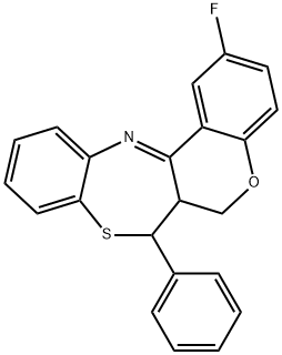 2-fluoro-7-phenyl-6a,7-dihydro-6H-chromeno[3,4-c][1,5]benzothiazepine Struktur