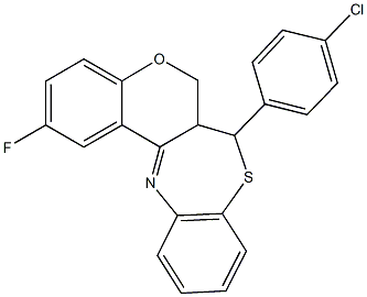 7-(4-chlorophenyl)-2-fluoro-6a,7-dihydro-6H-chromeno[3,4-c][1,5]benzothiazepine Struktur