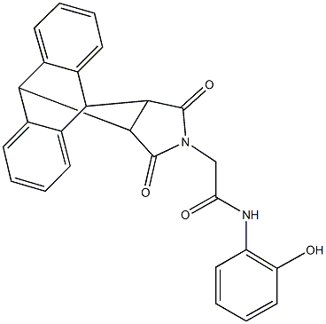 2-(16,18-dioxo-17-azapentacyclo[6.6.5.0~2,7~.0~9,14~.0~15,19~]nonadeca-2,4,6,9,11,13-hexaen-17-yl)-N-(2-hydroxyphenyl)acetamide Struktur