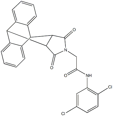 N-(2,5-dichlorophenyl)-2-(16,18-dioxo-17-azapentacyclo[6.6.5.0~2,7~.0~9,14~.0~15,19~]nonadeca-2,4,6,9,11,13-hexaen-17-yl)acetamide Struktur